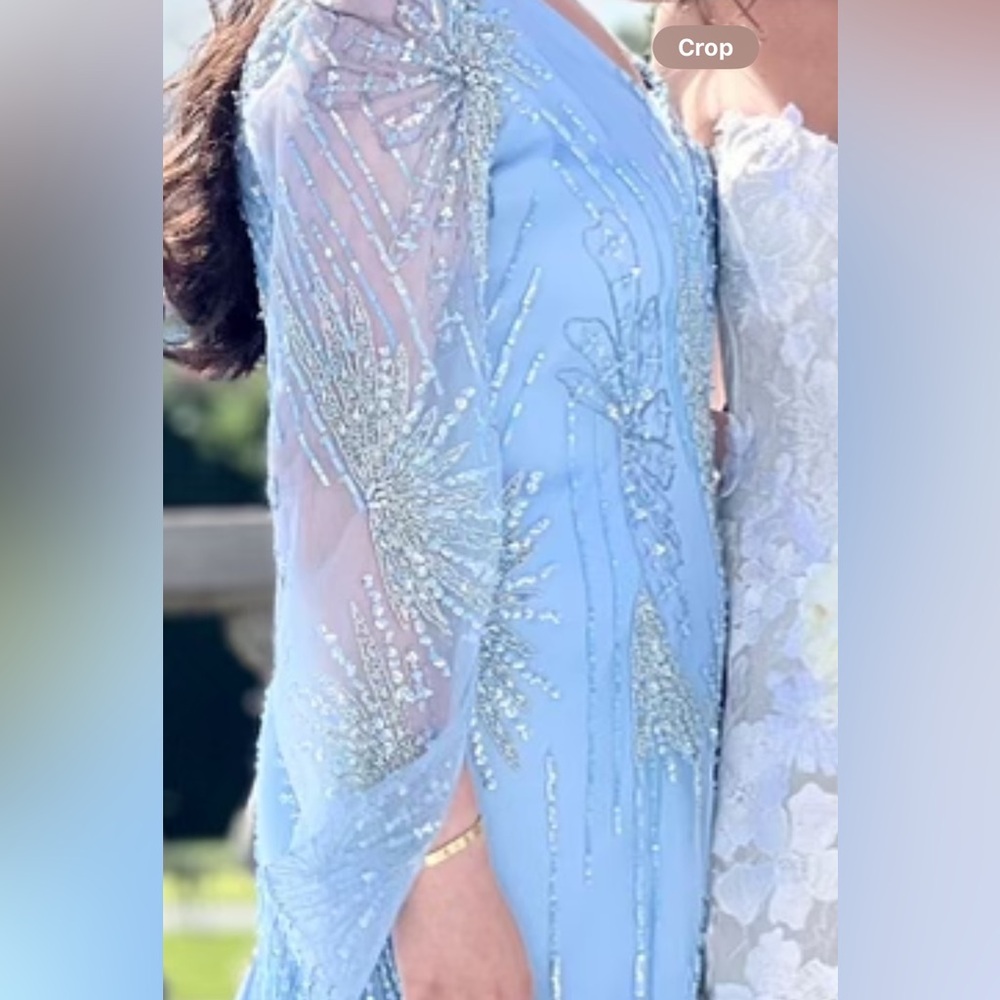 Custom Beaded Light Blue Gown